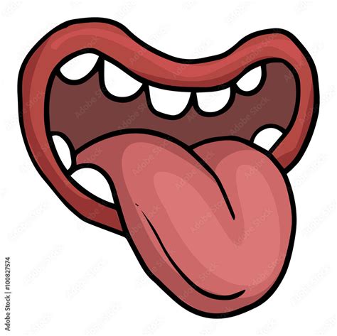 cartoon tongue|cartoon mouth with tongue out.